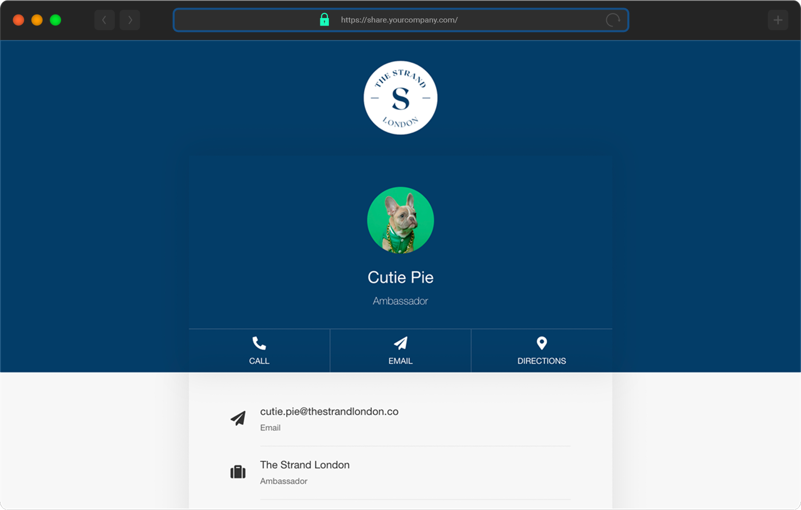 vCard demo